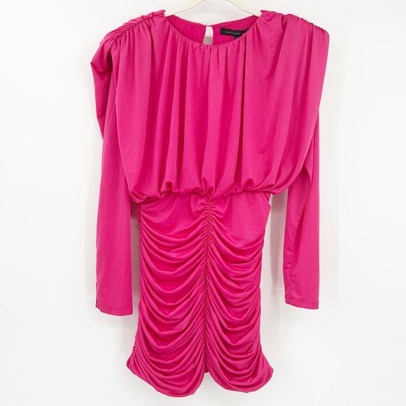 NWT Endless Rose Womens Party Long Puff Statement Sleeve Ruched Dress Size S‎ - Picture 1 of 9